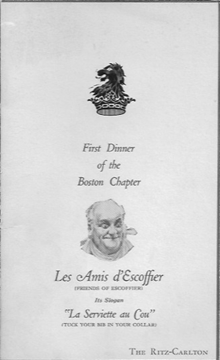 First Les Amis Dinner 1937 Cover